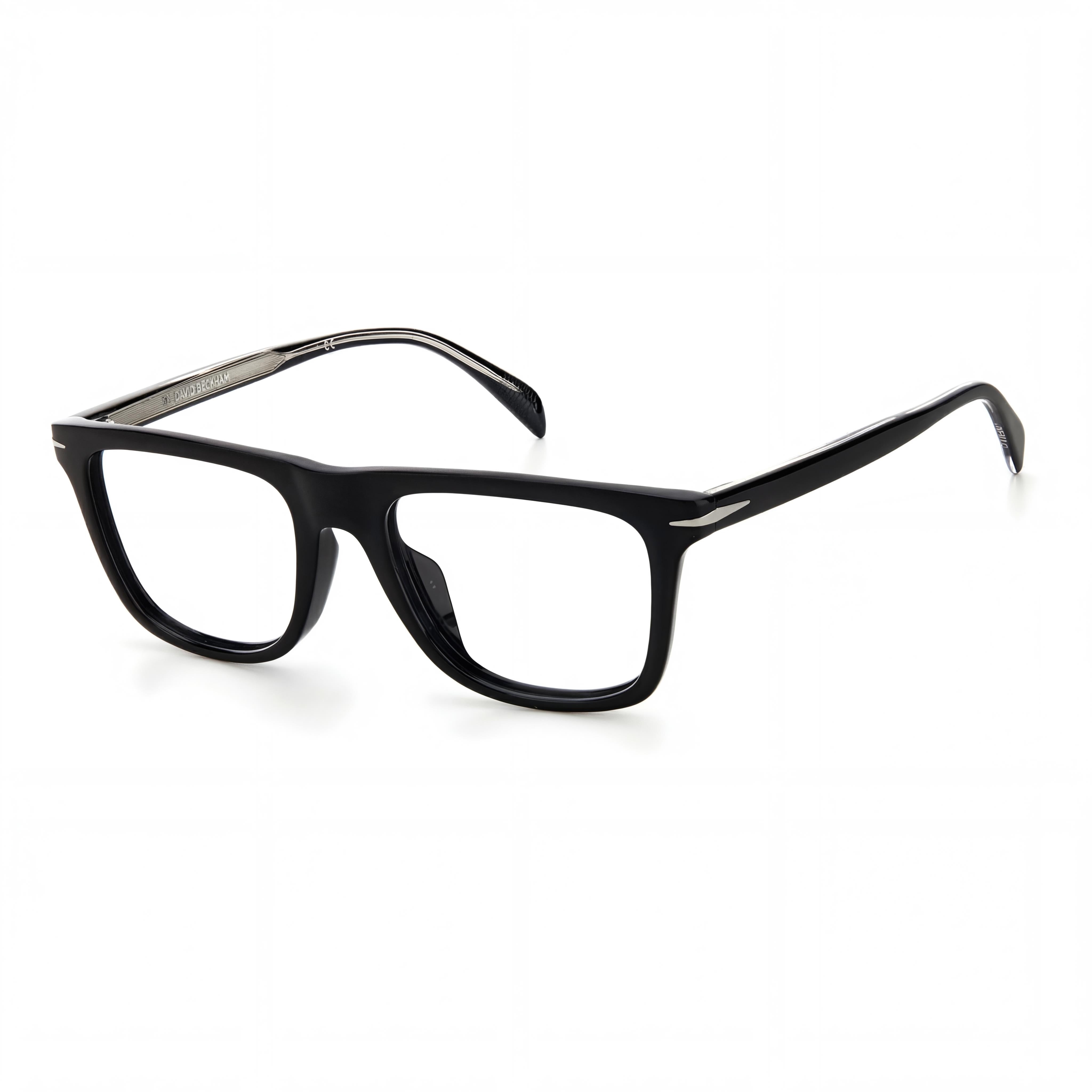 David Beckham DB 7061/F/BB Black Silver Square Unisex Eyeglasses, 53mm, Photo 1