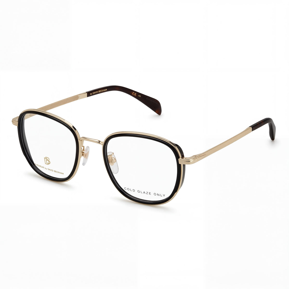 David Beckham Db 7075/G Gold Black Square Eyeglasses for Men, 51mm, Photo 1
