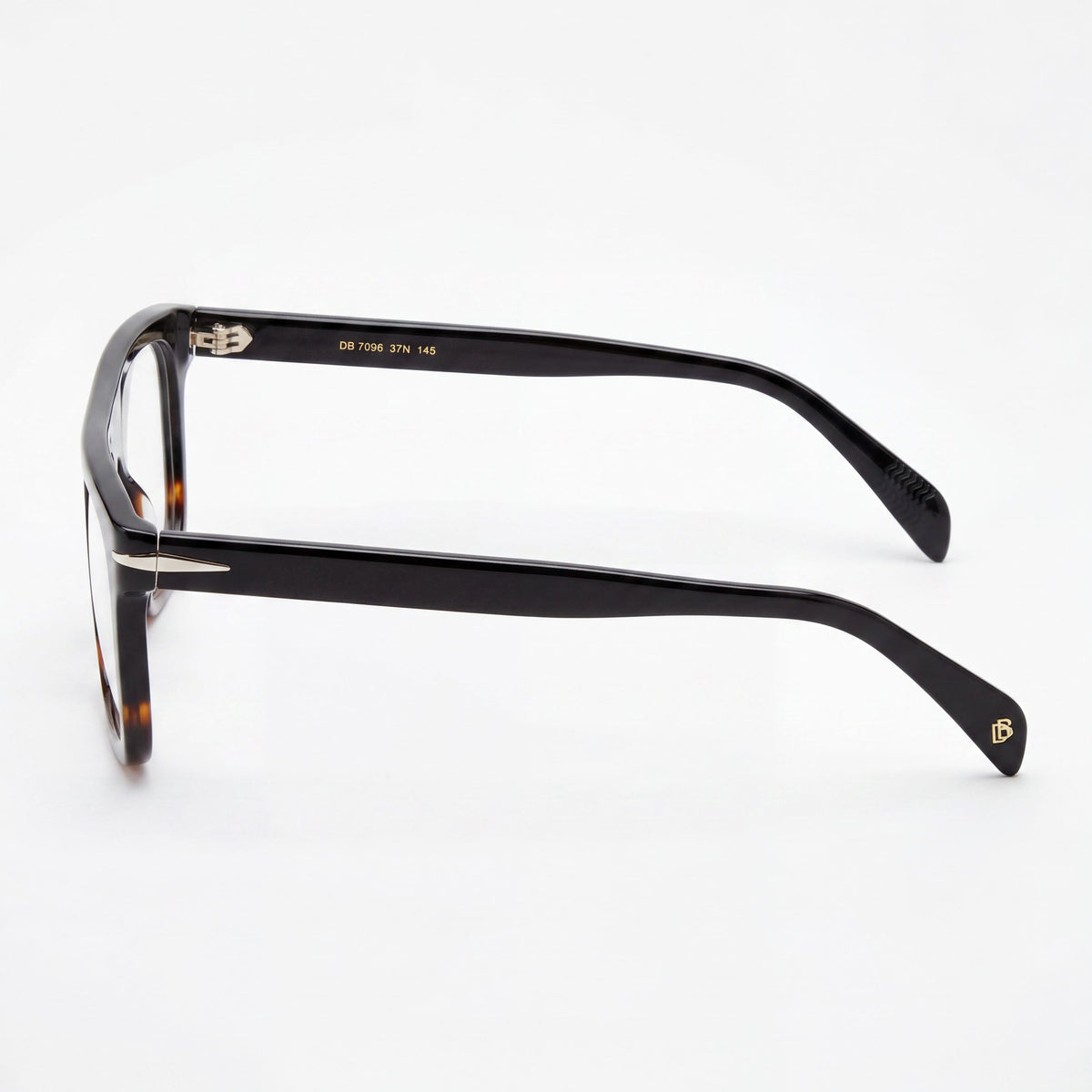 David Beckham Db 7096 Black Horn Rectangle Eyeglasses for Men, 53mm, Photo 2