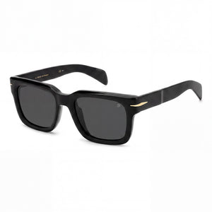 David Beckham DB 7100/S Black Rectangle Sunglasses for Men, Black lens