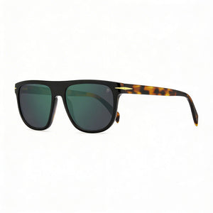 David Beckham DB 7111/S Square Sunglasses Men — side view, Non-Polarized Black Havana lens
