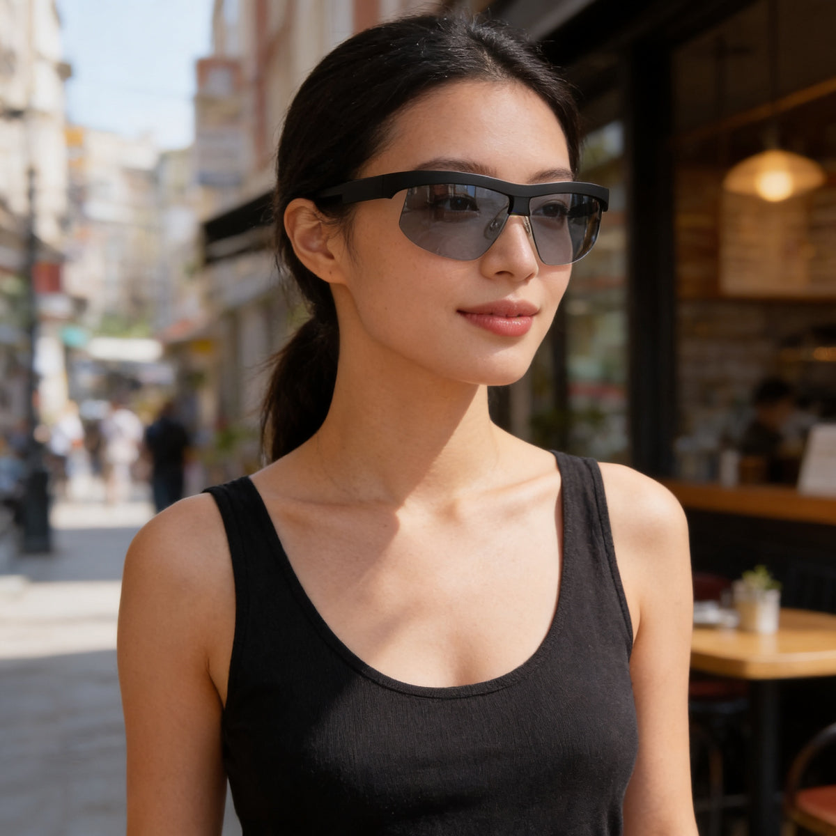Gafas de sol rectangulares DKNY negras para mujer, 66 mm, Photo 6