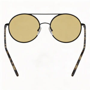 DKNY Classic Round Sunglasses Women — side view, Non-Polarized Yellow lens