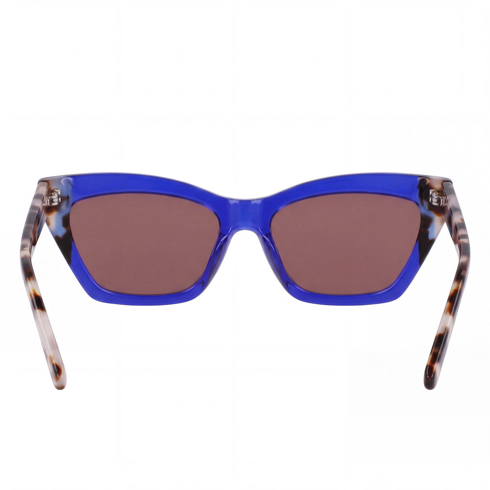 DKNY DK 547 S Cat Eye Sunglasses Women — side view, Non-Polarized Cobalt/Bone Tortoise lens
