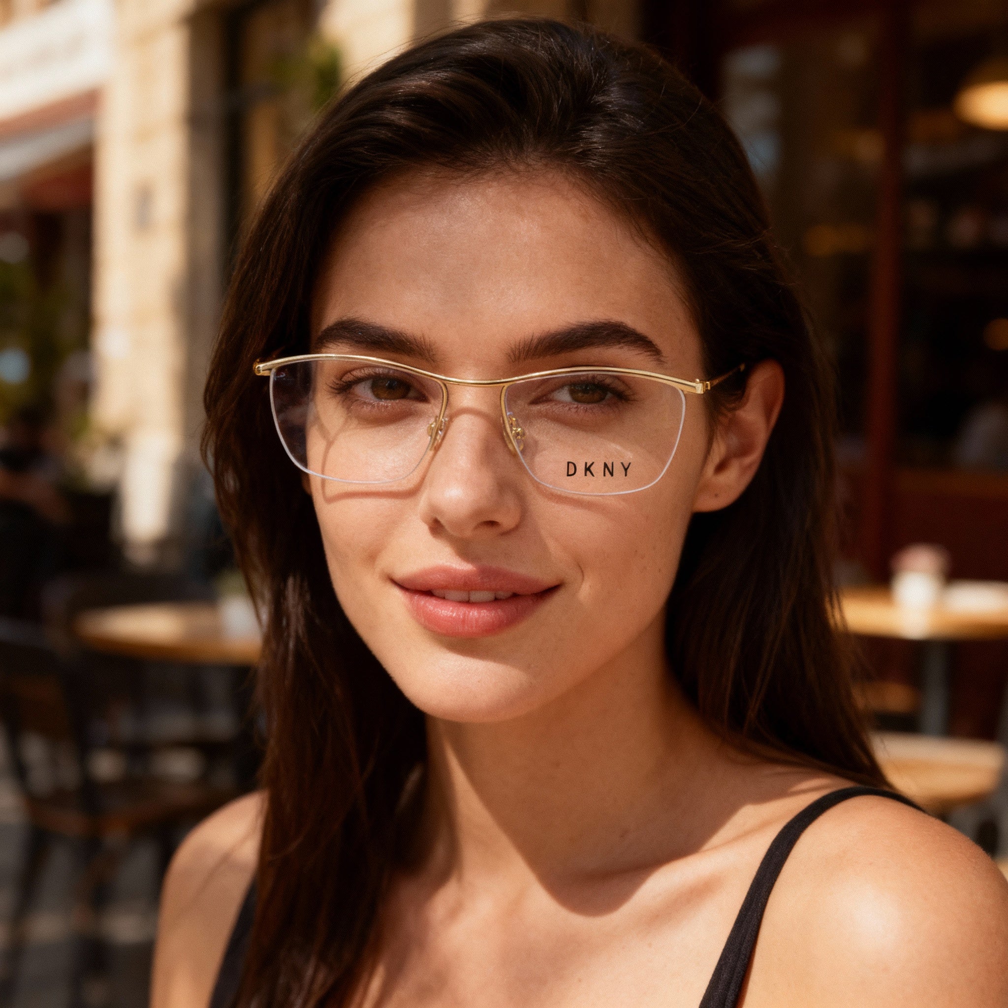 DKNY Dk1014 Gold Rectangle Eyeglasses for Women, Metal, 52mm, Photo 3