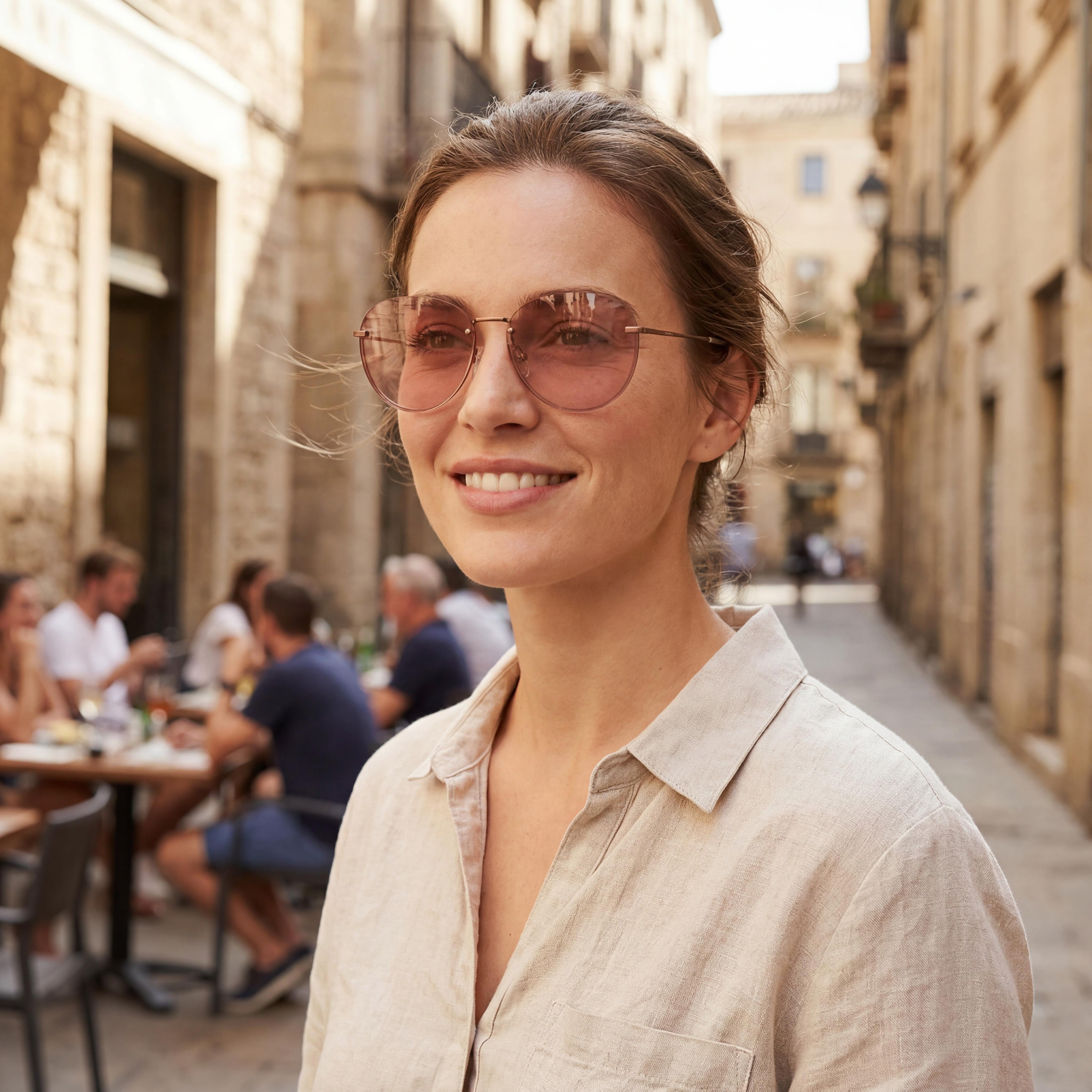 Gafas de sol redondas malva DKNY Dk101s para mujer, 59 mm, Photo 4