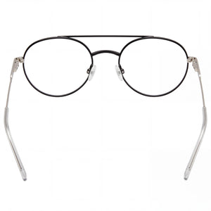 DKNY DK1025 46827 Round Eyeglasses Women — side view, Black Alloy Steel temples