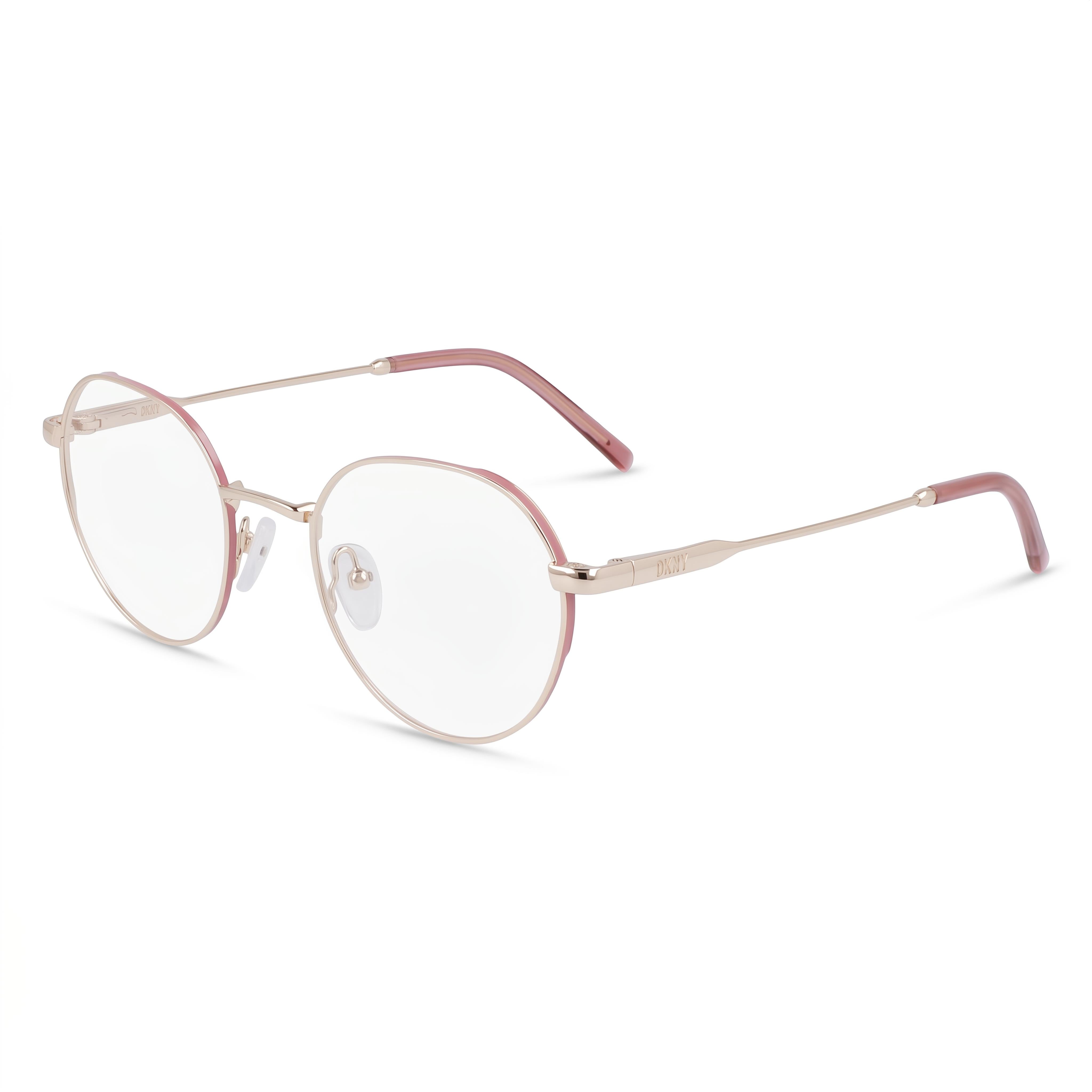 DKNY Dk1032 Gold Round Eyeglasses for Women, Metal 48mm, Photo 1