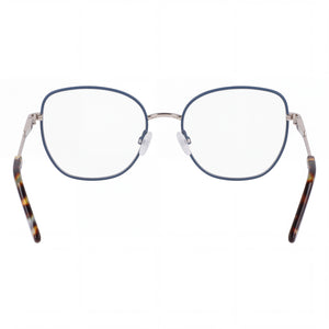 DKNY DK1034 Rectangle Eyeglasses Women — side view, Silver Metal temples