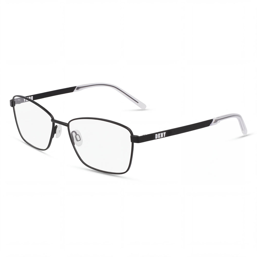 DKNY DK1035 Satin Black Rectangle Eyeglasses for Women, Black frame