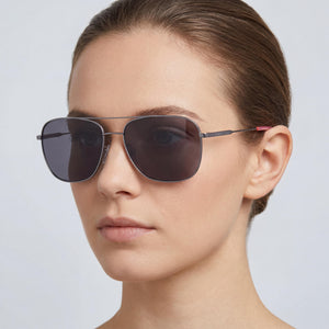 DKNY DK113S Silver Sunglasses Women — lifestyle wear, city streets and open-air cafes