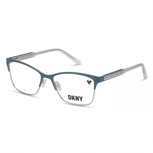 DKNY DK3008 Teal Silver Rectangle Eyeglasses for Unisex, Metal frame
