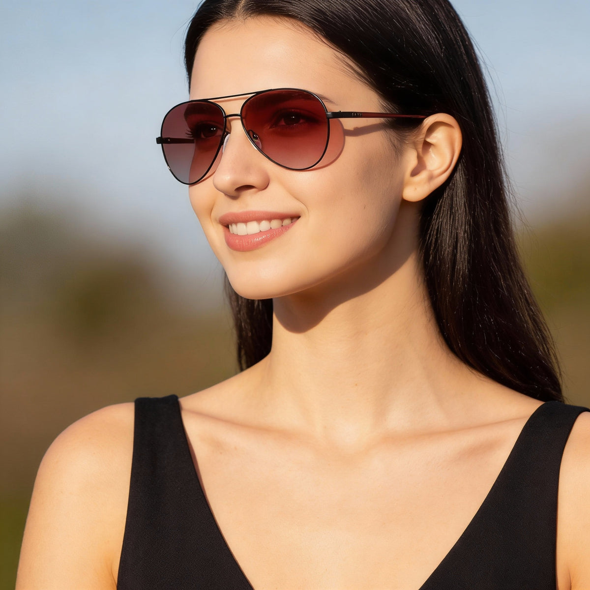 DKNY Dk304s Gafas de sol rectangulares rojas para mujer, 59 mm, Photo 6