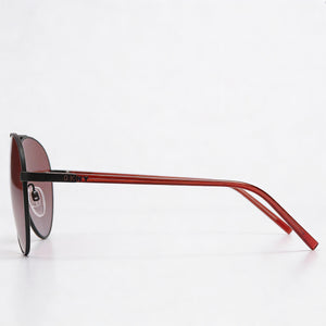 DKNY Dk304s Rectangle Sunglasses Women — side view, Non-Polarized Red To Smoke Gradient lens