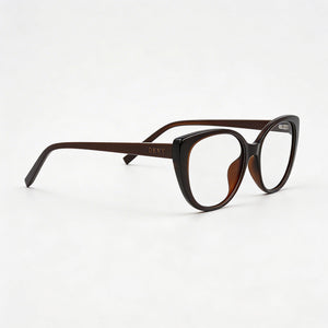 DKNY Dk5004 Cat Eye Eyeglasses Women — side view, Brown Metal temples