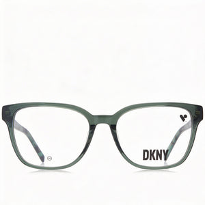 DKNY DK5054 Rectangle Eyeglasses Unisex — side view, Green Acetate temples