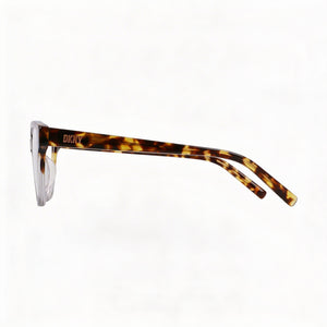 DKNY DK5057 Rectangle Eyeglasses Women — side view, Slate Sage/Tokyo Tortoise Acetate temples