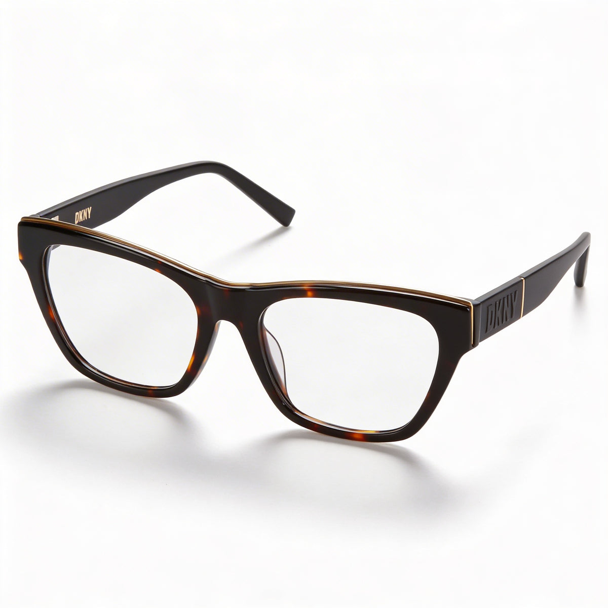 Gafas graduadas rectangulares DKNY Classic Havana para mujer, 54 mm, Photo 2