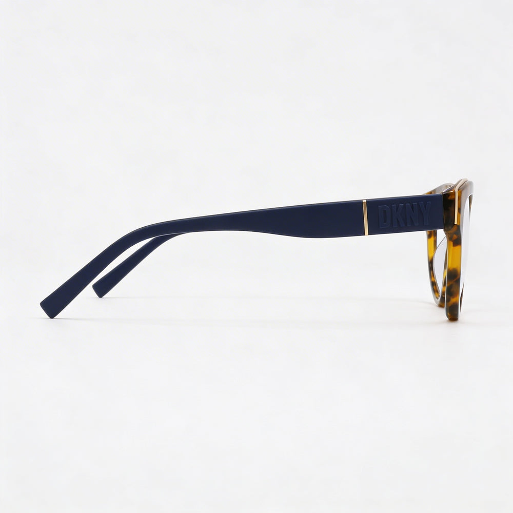 DKNY Dk5064 Rectangle Eyeglasses Unisex — side view, Havana Acetate temples