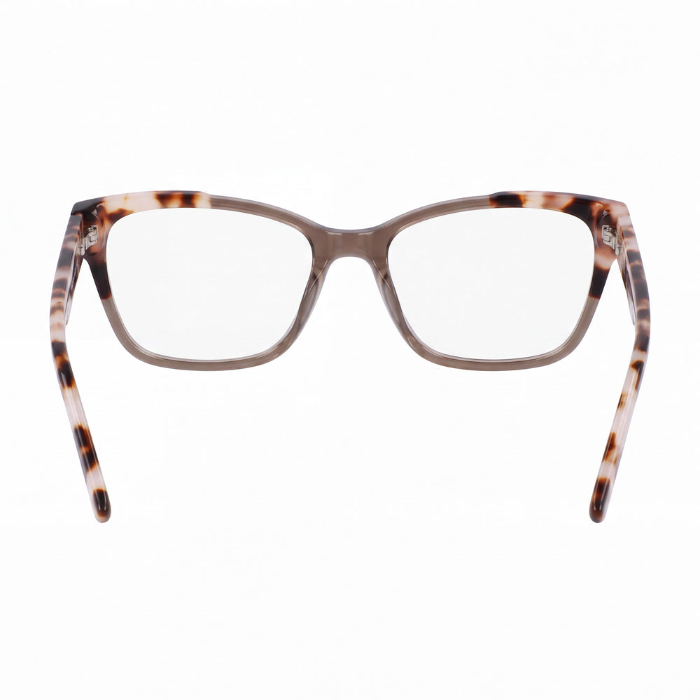 DKNY DK5072 Rectangle Eyeglasses Women — side view, Havana Metal temples