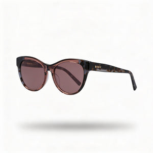 DKNY Dk533s Black Tortoise Mauve Cat Eye Sunglasses for Women, Black lens