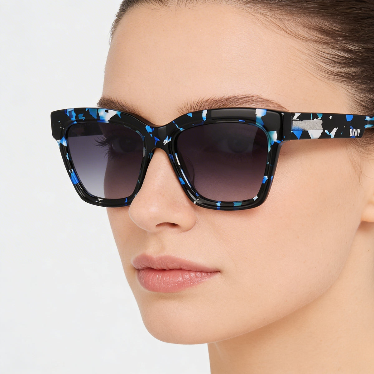 DKNY Dk551s Blue Havana Square Sunglasses for Women, 53mm, Photo 5