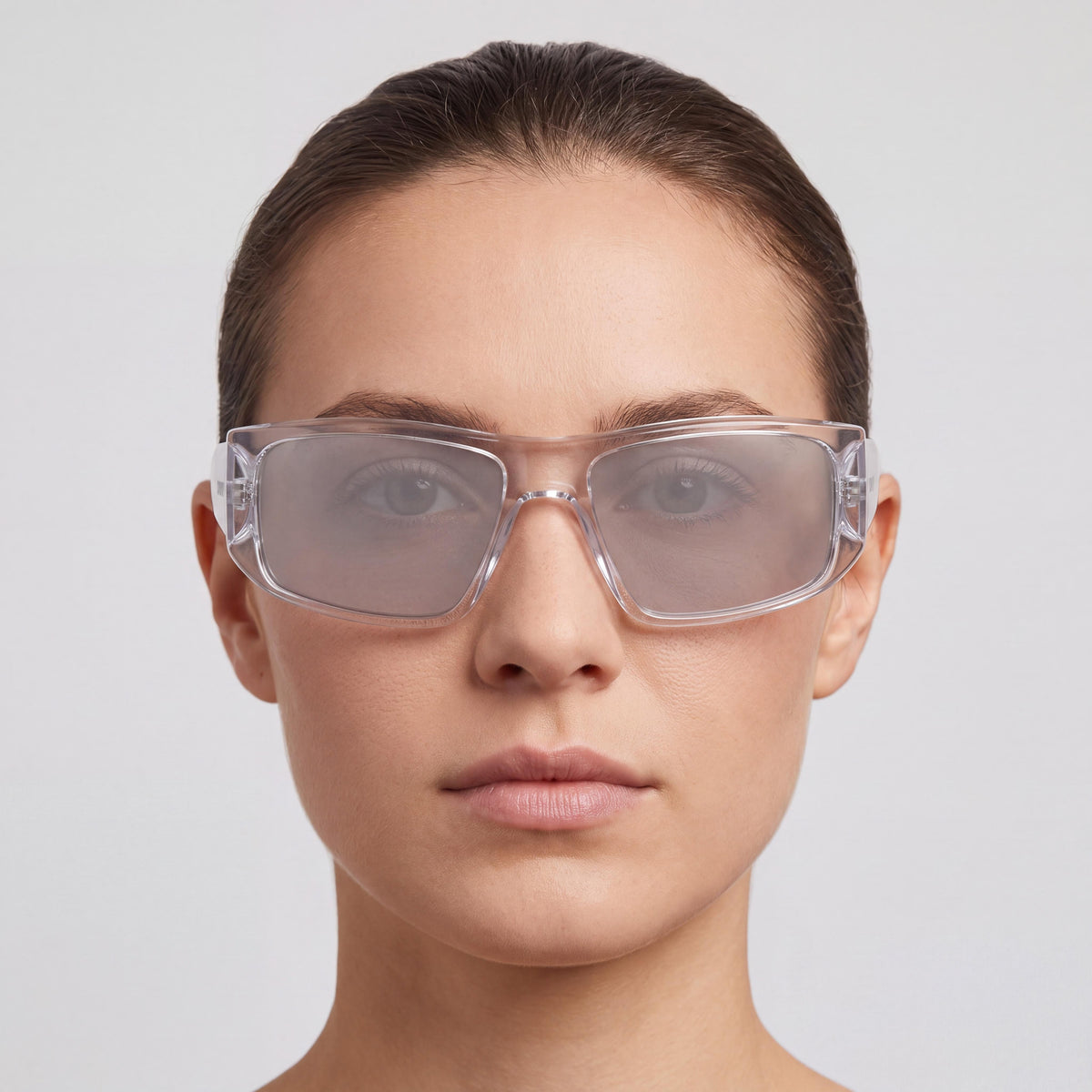 DKNY Dk555s Crystal Clear Rectangle Sunglasses for Women, 57mm, Photo 4