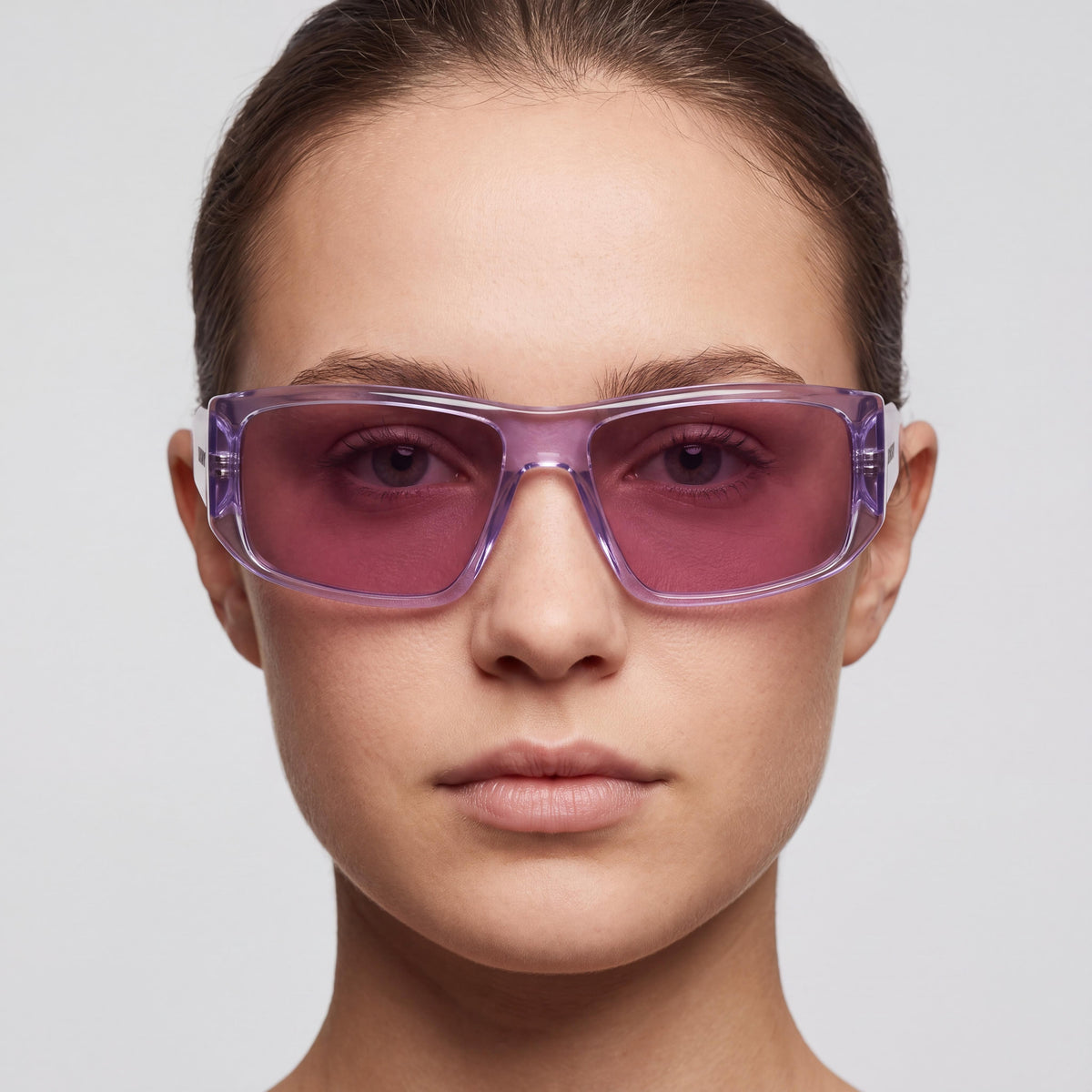 Gafas de sol rectangulares DKNY Dk555s color lila cristal para mujer, 57 mm, Photo 5