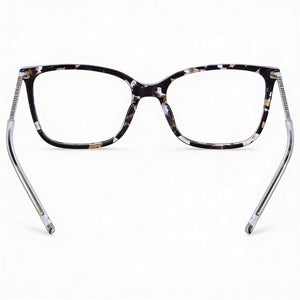 DKNY Dk7008 Rectangle Eyeglasses Unisex — side view, Havana Alloy Steel temples