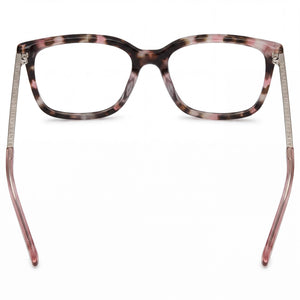 DKNY DK7008 Square Eyeglasses Unisex — side view, Pink Tortoise Alloy Steel temples