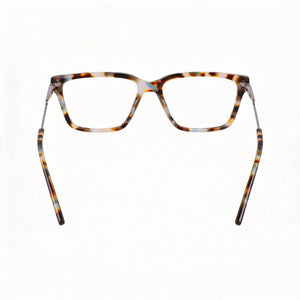DKNY DK7012 Square Eyeglasses Women — side view, Havana Acetate temples