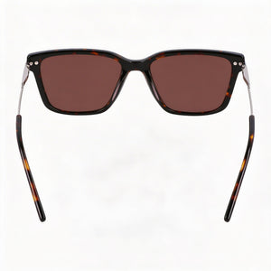 DKNY Dk713s Rectangle Sunglasses Women — side view, Non-Polarized Dark Tortoise lens