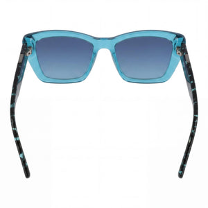DKNY Modern Rectangle Sunglasses Men — side view, Non-Polarized Double Gradient Blue+Green lens