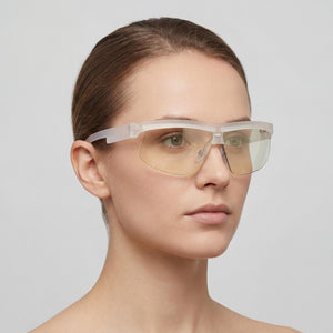 DKNY Wrap Sunglass White Sunglasses Women — lifestyle wear, sunny outdoor scene