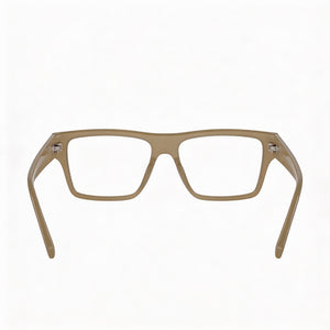 Dolce & Gabbana DG 3382 Rectangle Eyeglasses Women — side view, Beige Acetate temples