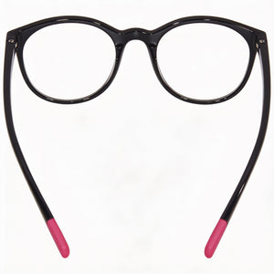 Dolce & Gabbana DX5095 Round Eyeglasses Women — side view, Black Plastic temples