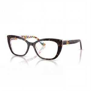 Dolce & Gabbana Classic Tortoise Rectangle Eyeglasses for Women, Tortoise frame