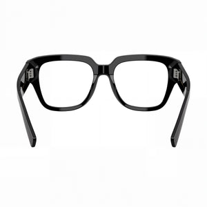 Dolce & Gabbana DG3405 501 Square Eyeglasses Unisex — side view, Black Acetate temples
