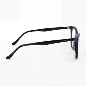Donna Karan DO5001 Rectangle Eyeglasses Women — side view, Black Acetate temples