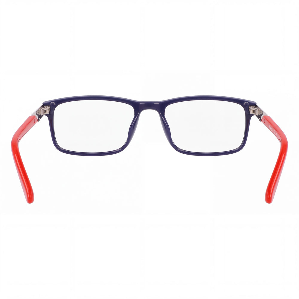 Dragon Dr2044 Rectangle Eyeglasses Men — side view, Blue Acetate temples