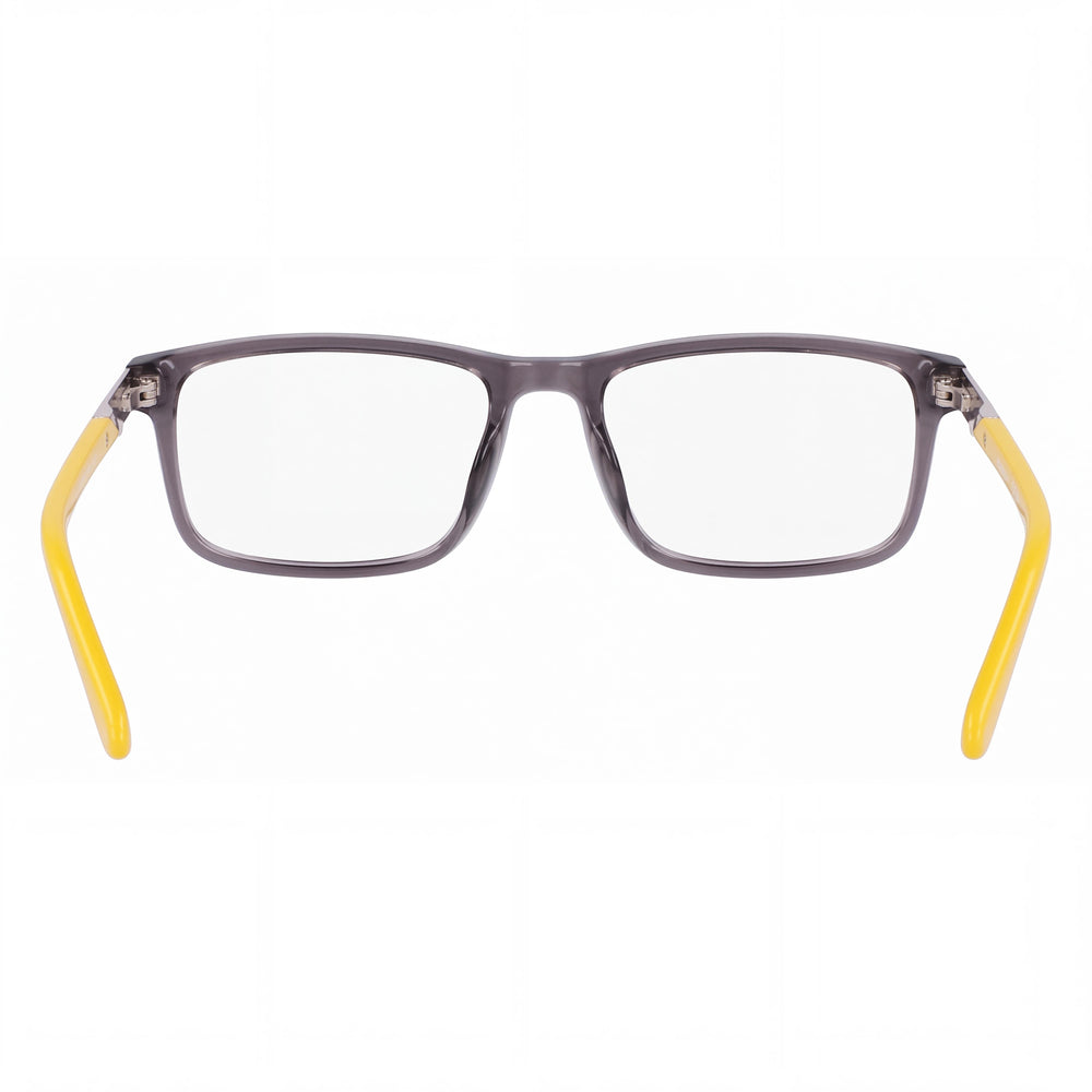 Dragon Dr2044 Rectangle Eyeglasses Men — side view, Gray Acetate temples