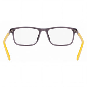 Dragon Dr2044 Rectangle Eyeglasses Men — side view, Gray Acetate temples