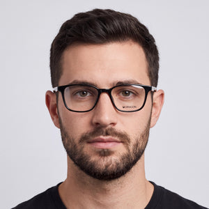 Dragon Dr2045 Rectangle Eyeglasses for Men — interior view, Polycarbonate demo lenses
