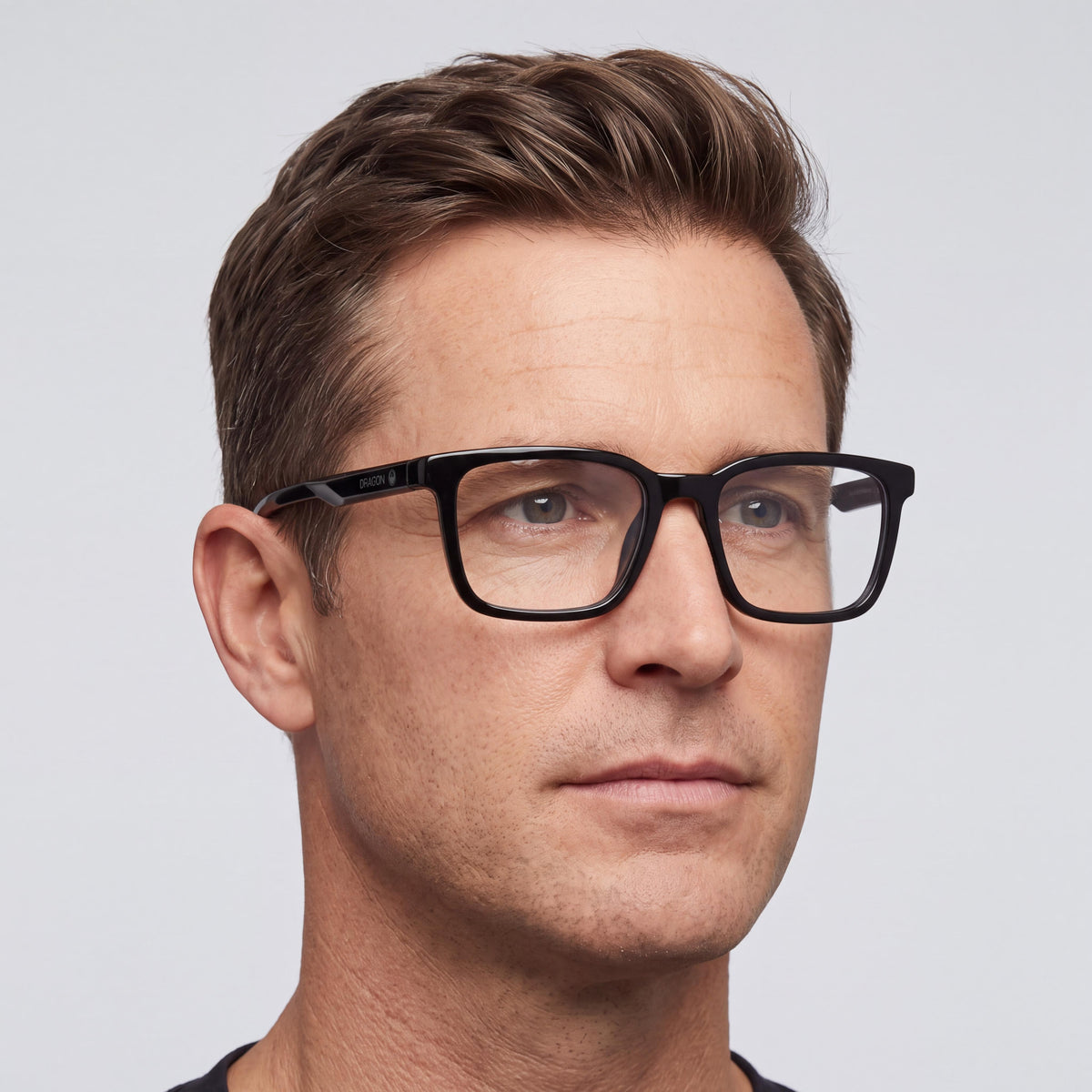 Dragon Dr2046 Shiny Black Rectangle Eyeglasses for Men, 51mm, Photo 4