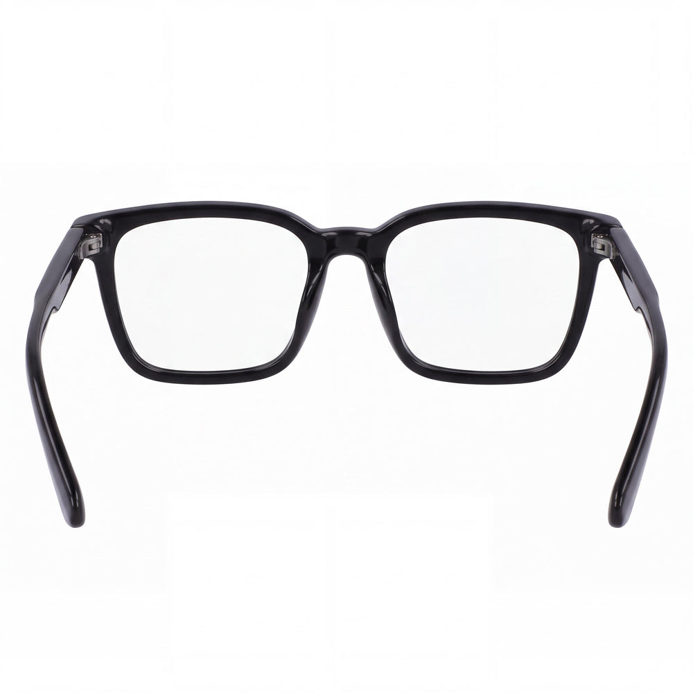 Dragon Dr2046 Rectangle Eyeglasses Men — side view, Shiny Black Acetate temples