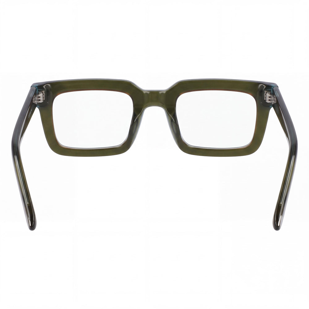 Dragon Dr2050 Rectangle Eyeglasses Unisex — side view, Green Metal temples