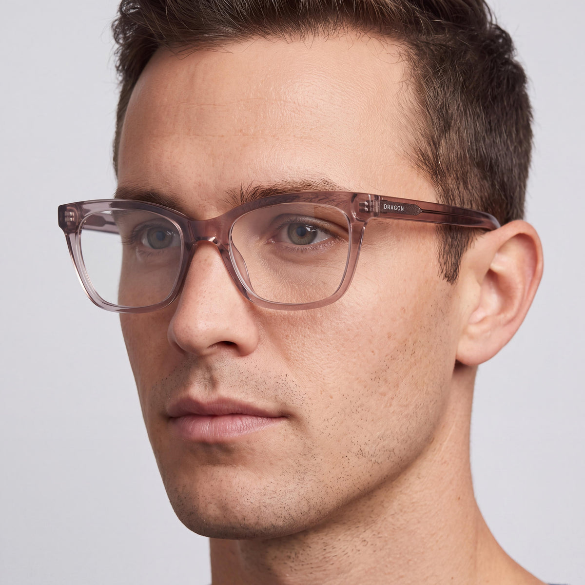 Gafas graduadas de acetato para hombre DRAGON 2055, color cristal gris claro, 53-18-140, Photo 4