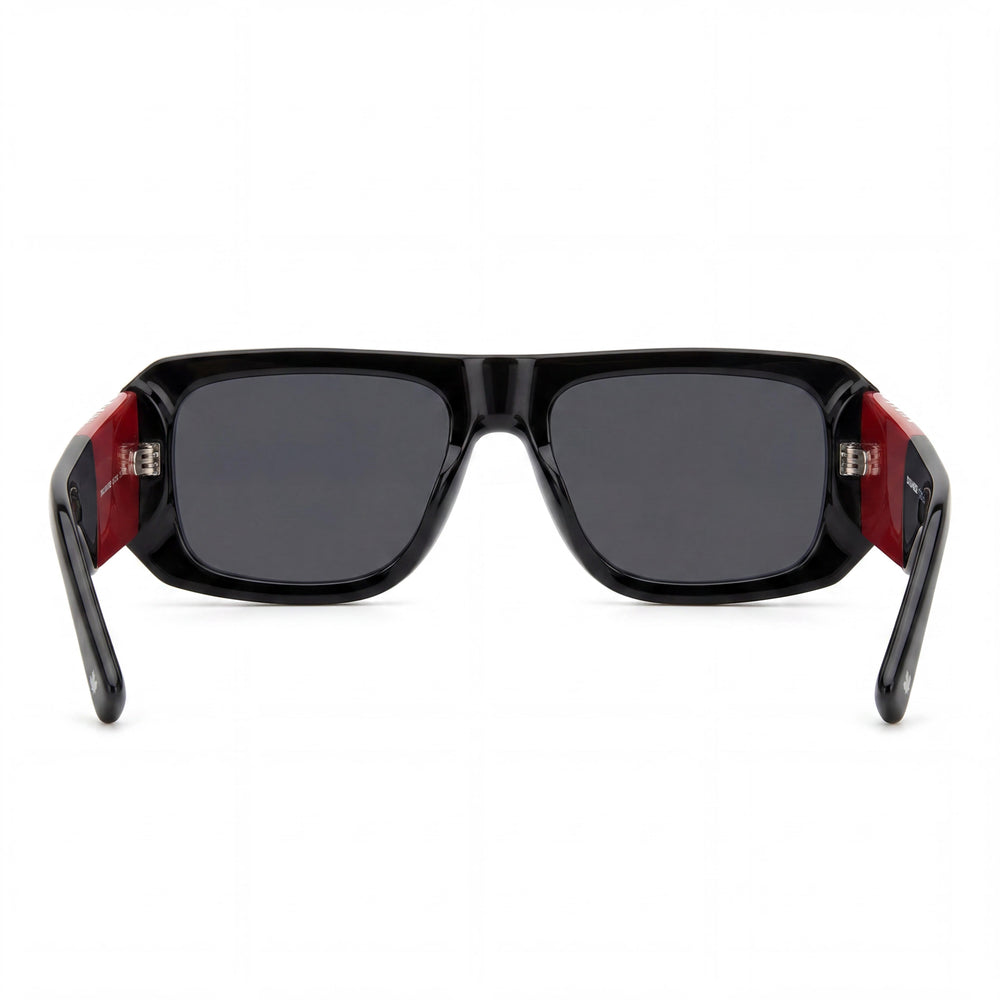 Dsquared2 D2 0107/S Rectangle Sunglasses Men — side view, Non-Polarized Black Red lens
