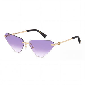Dsquared2 D2 0108/S Gold Cat Eye Sunglasses for Women, Grey Doubleshade lens