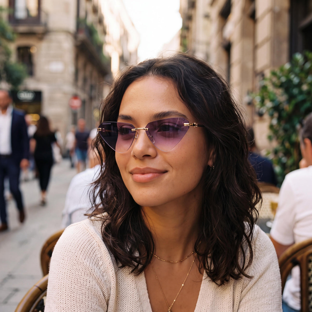 Dsquared2 D2 0108/S Gold Violet Cat Eye Sunglasses for Women, 63mm, Photo 6